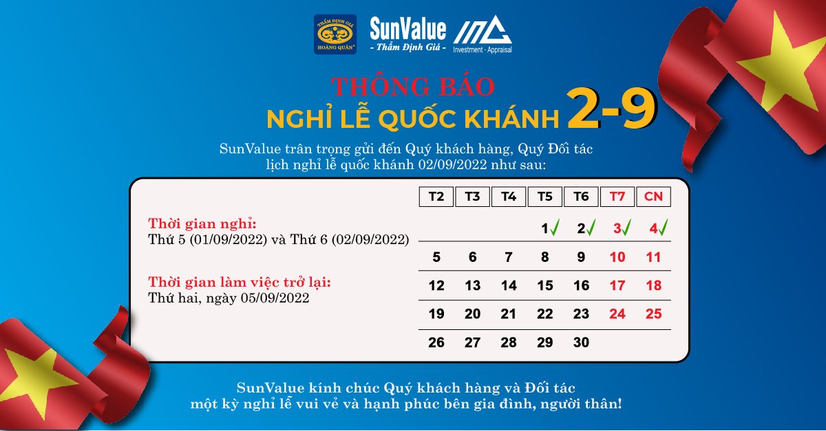 THÔNG BÁO NGHỈ LỄ QUỐC KHÁNH 2/9